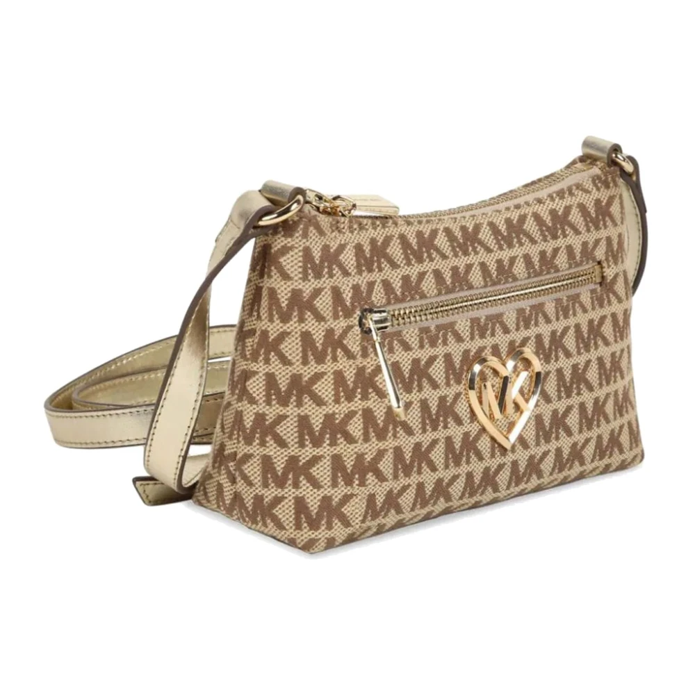 Michael Kors Elegante Jacquard Schoudertas Beige Dames