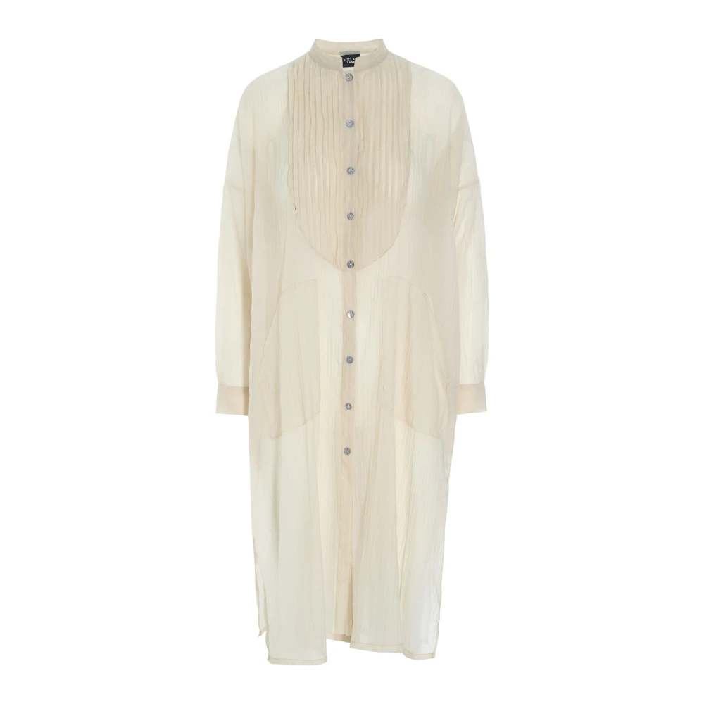 Bitte Kai Rand Transparante Oversized Jurk Ivory Beige Dames