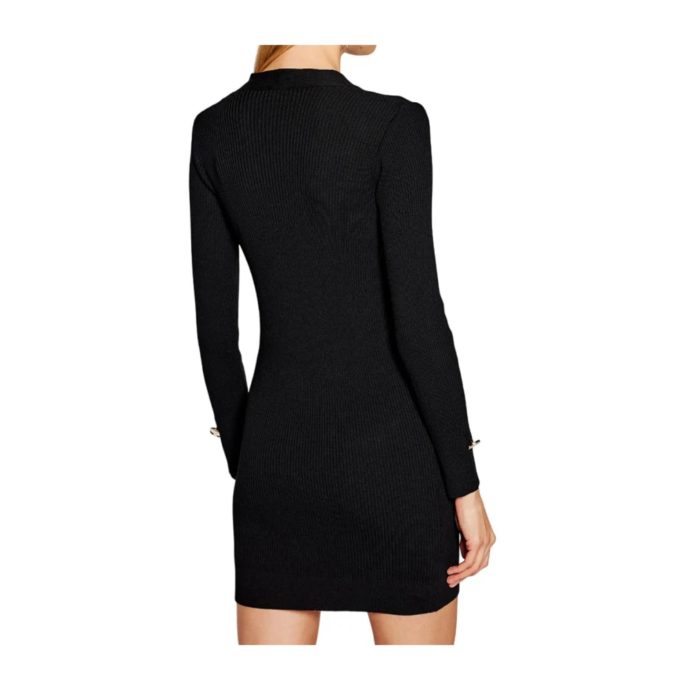 pinko Moderne Korte Jurk met Logo Textuur Black Dames