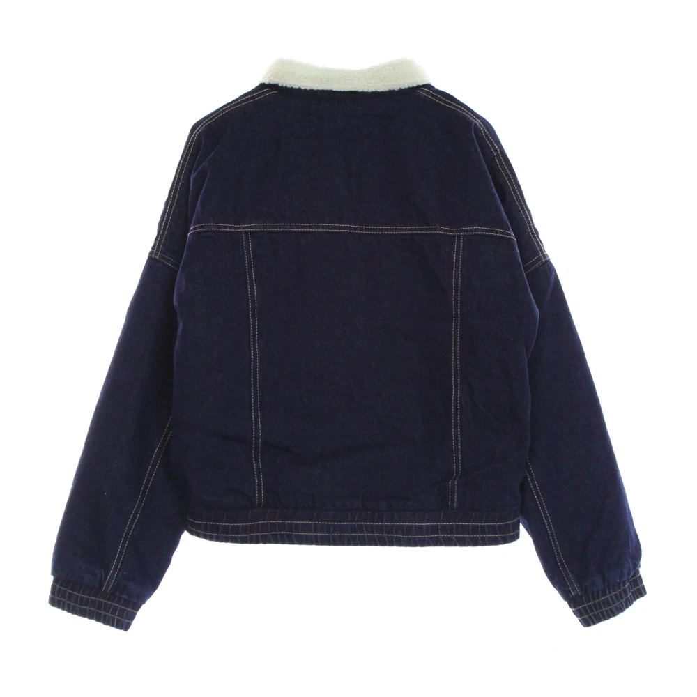 Karl Kani Donkerblauwe Denimjack met Sherpa Voering Blue Heren