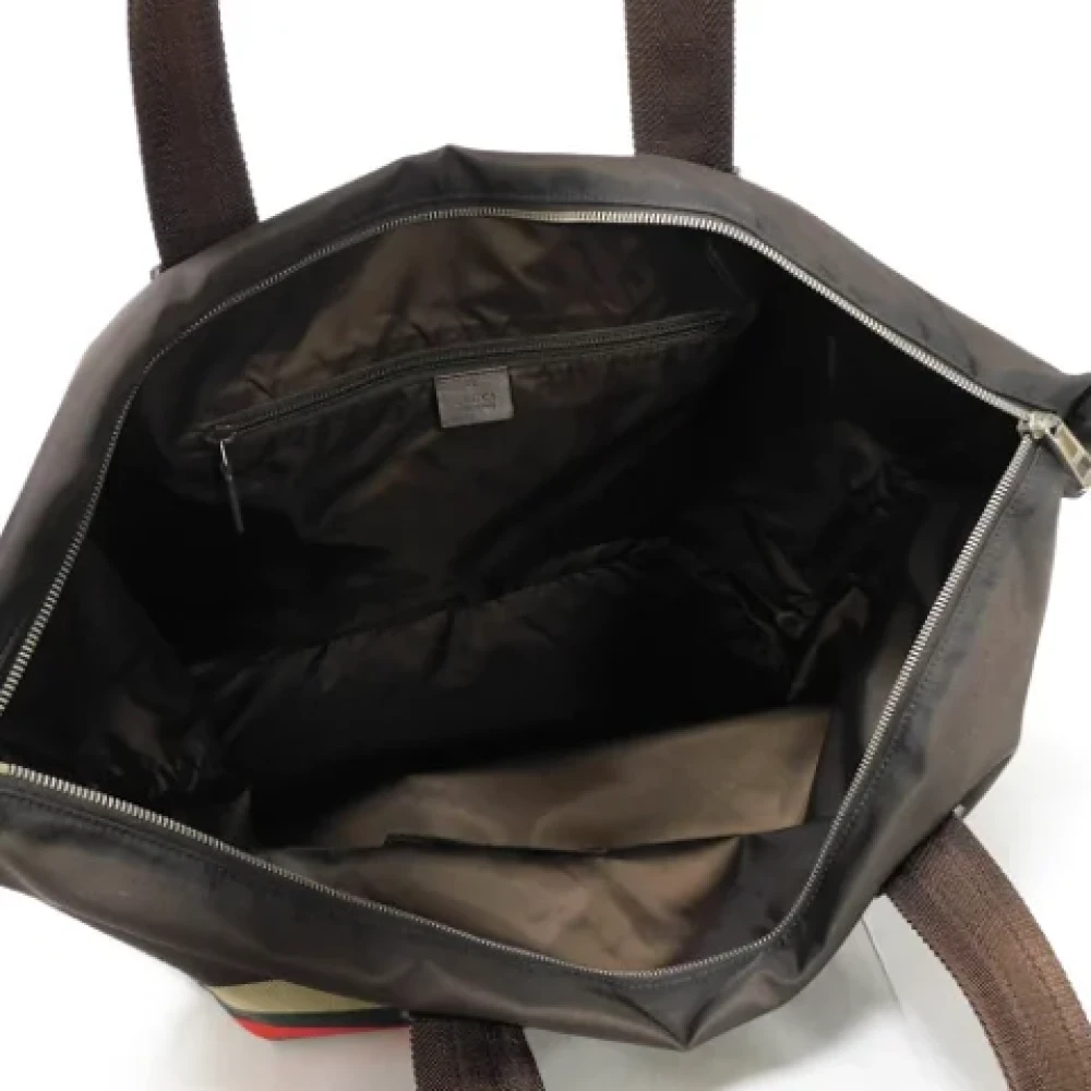 Gucci Vintage Pre-owned Nylon handbags Brown Dames