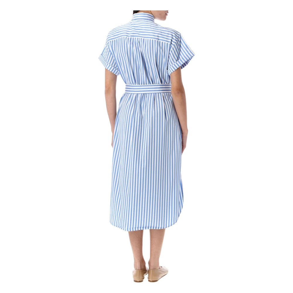 Ralph Lauren Gestreepte Overhemdjurk Blue Dames