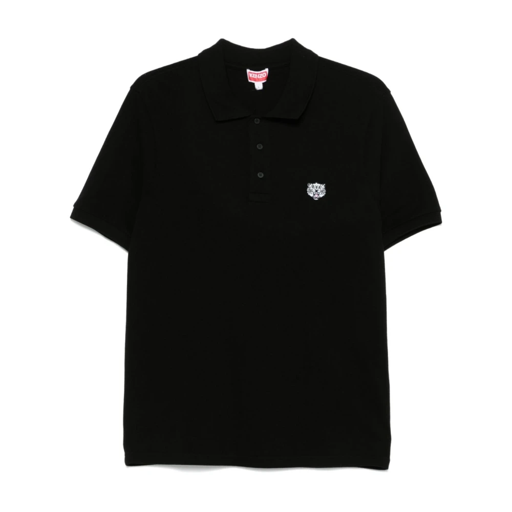 Kenzo Happy Tiger Geborduurd Poloshirt Black Heren