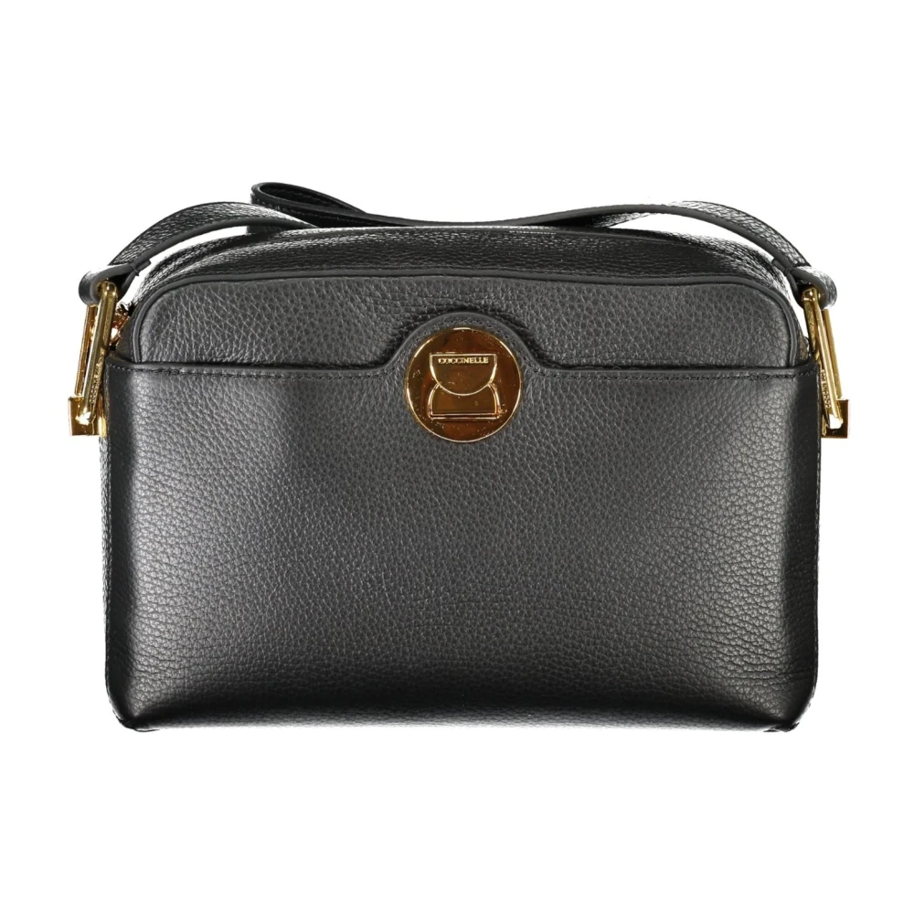 Coccinelle Zwarte Schoudertas met Ritssluiting Black Dames