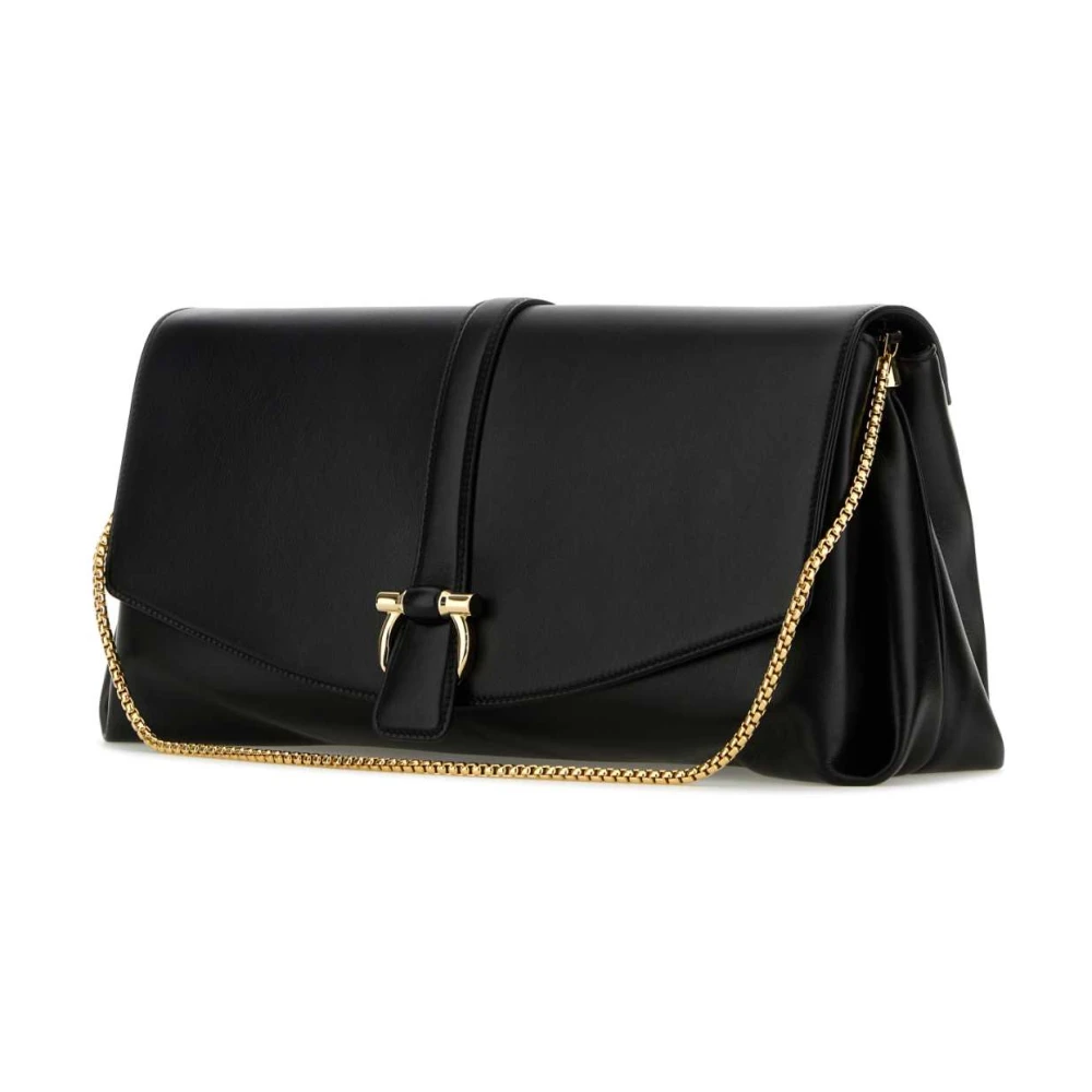 Salvatore Ferragamo Stijlvolle Zwarte Leren Crossbody Tas Black Dames