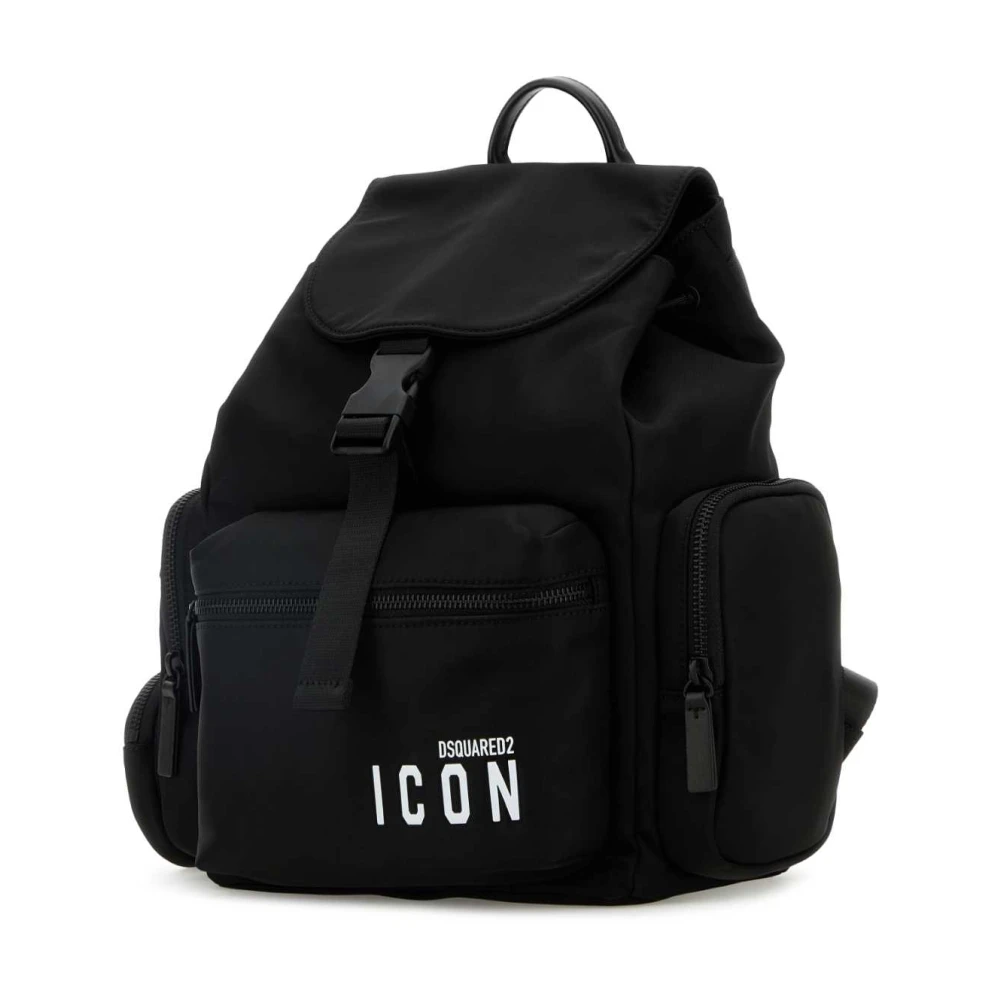 Dsquared2 Zwarte Nylon Icon Rugzak Black Dames