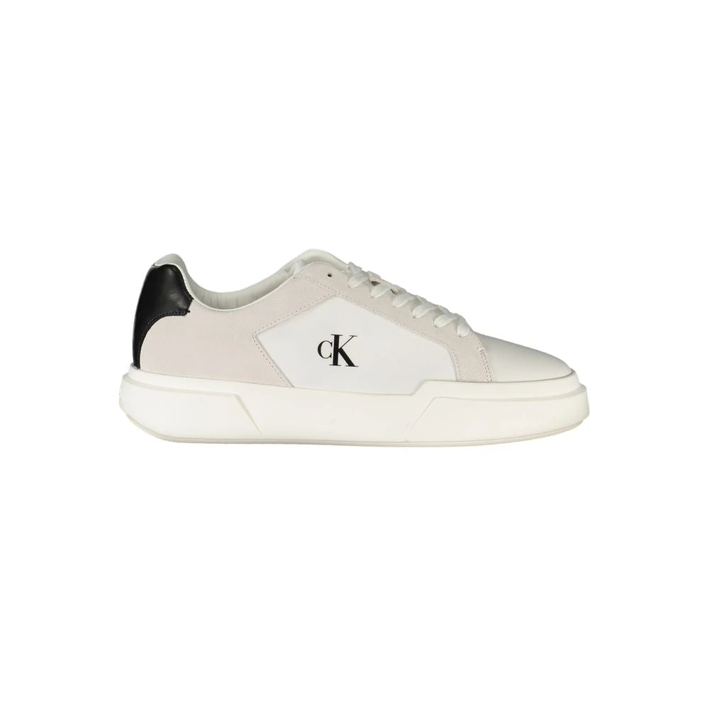 Calvin Klein , Sneakers, Male, Multicolor, 9 Uk, Bianco Leather Sneaker