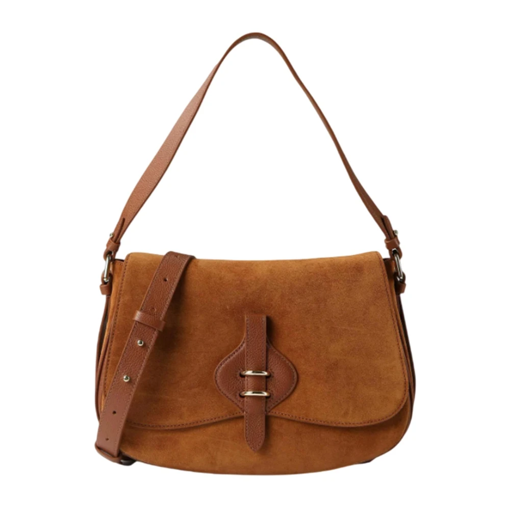 Coccinelle Women's Brown Mavery Suede Shoulder Bag - Shoulder Bags - One Size - Bags