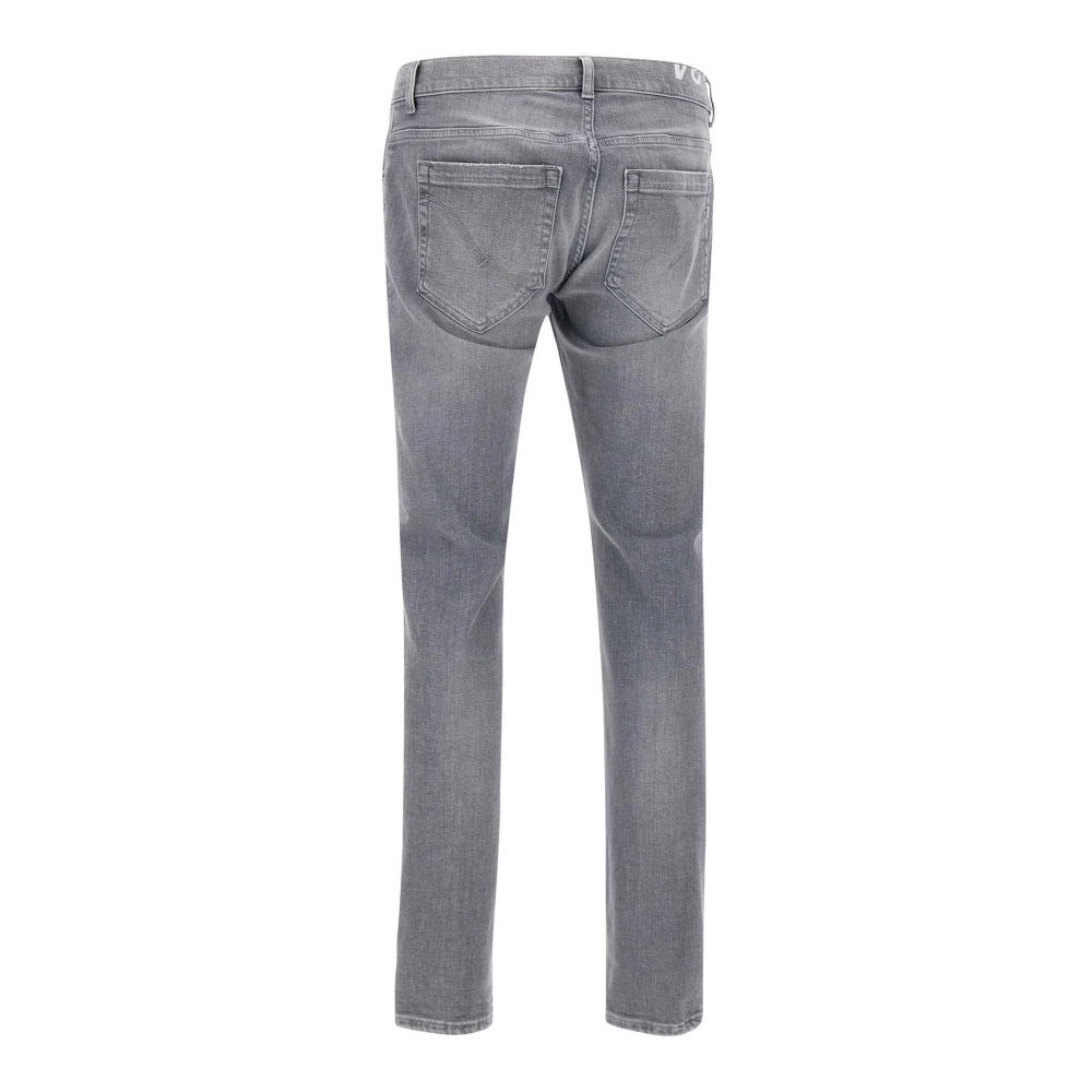 Dondup Zwarte Katoenen Jeans met Stone Washed Effect Black Heren