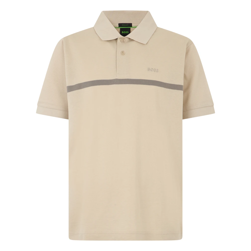 Hugo Men's Beige Polo Shirts, Xl, Short Sleeve Polo With Logo