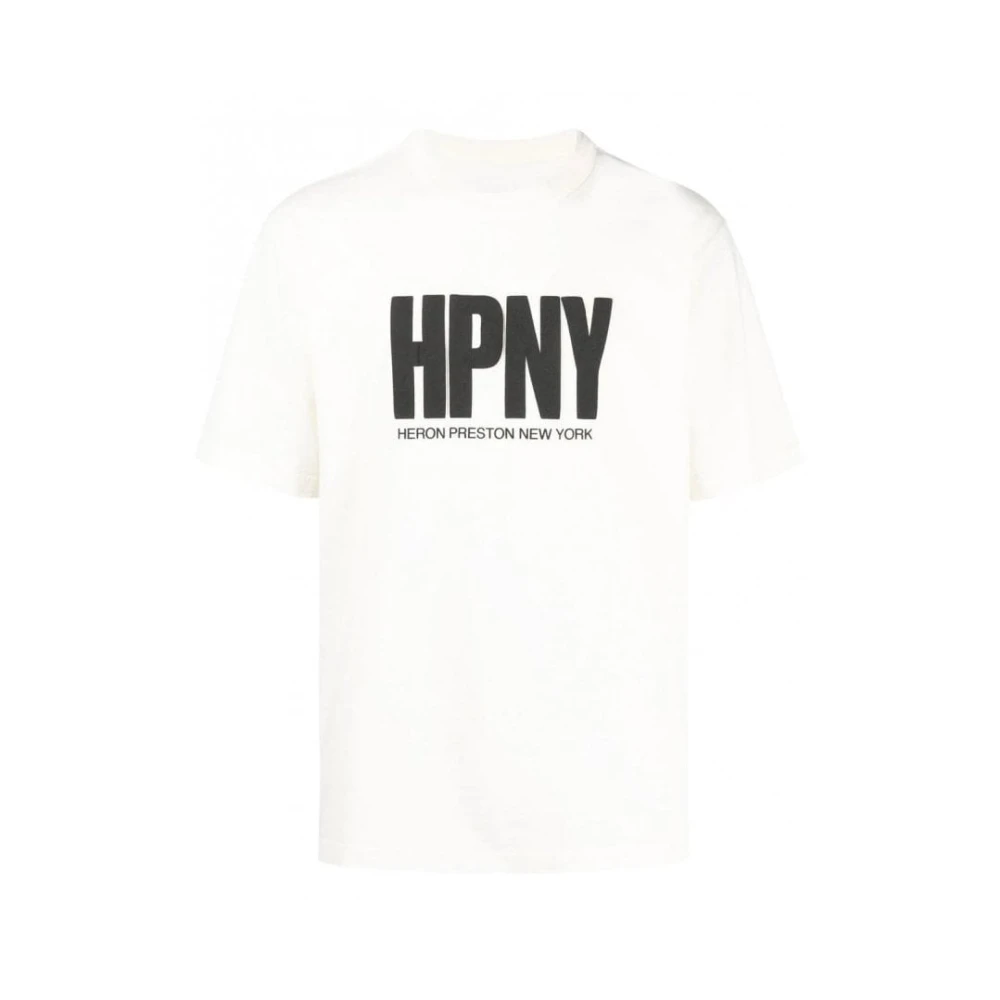 Heron Preston Logo Print Katoenen T-Shirt White Heren