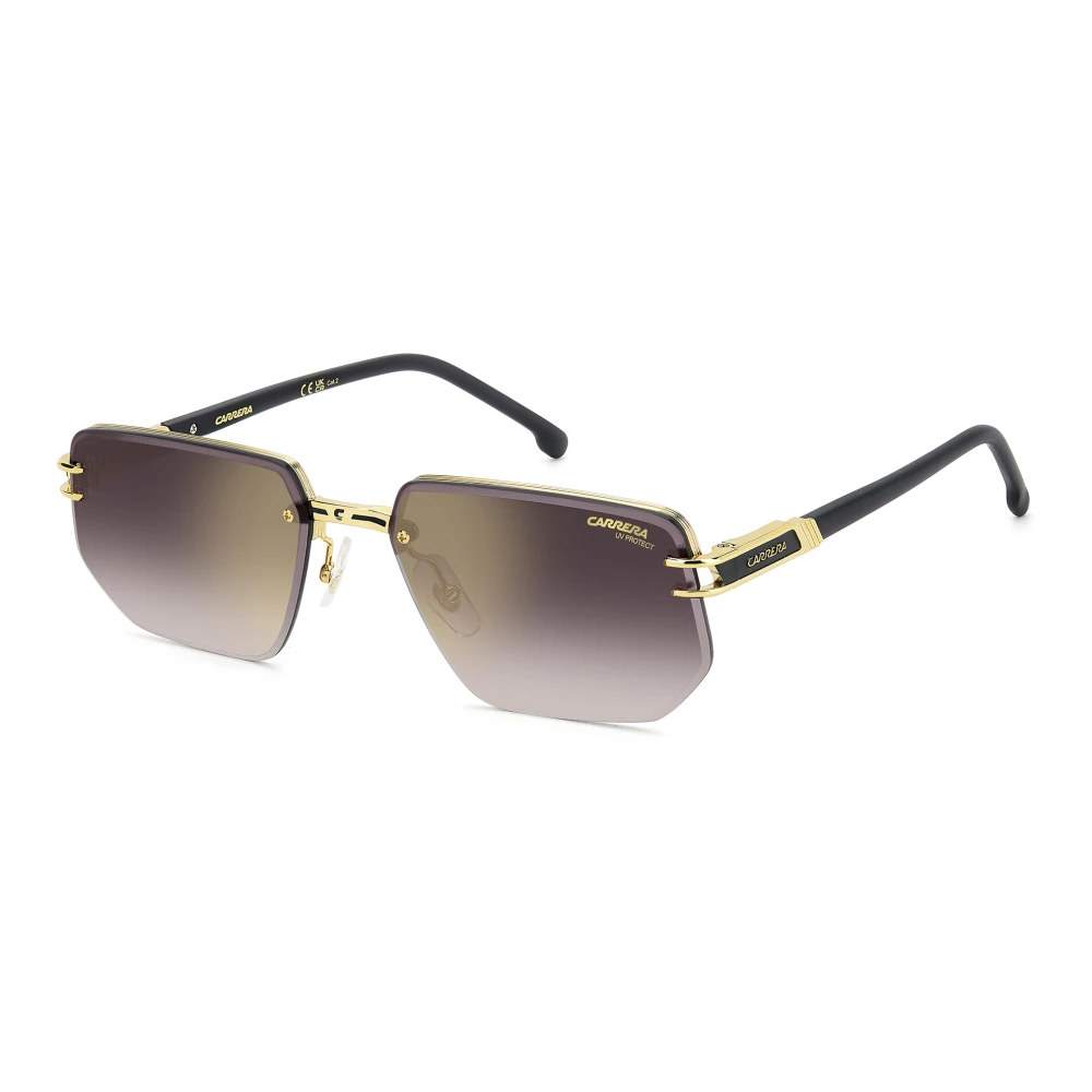 Carrera Men's Yellow Sunglasses, 60 Mm, Matte Black Sunglasses With Gold Mirror