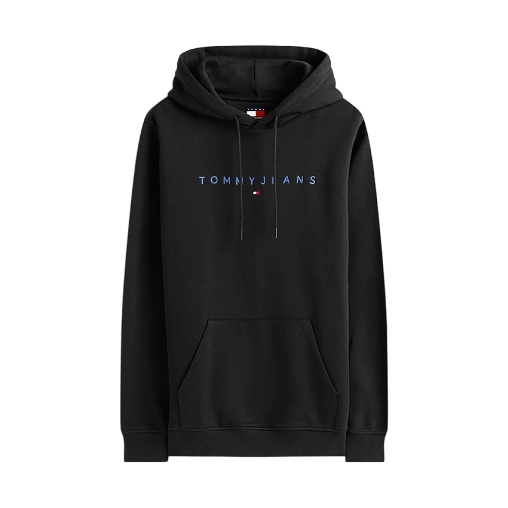 Tommy Jeans Men's Black Linear Logo Hoodie - Hoodies - S - Sweatshirts & Hoodies