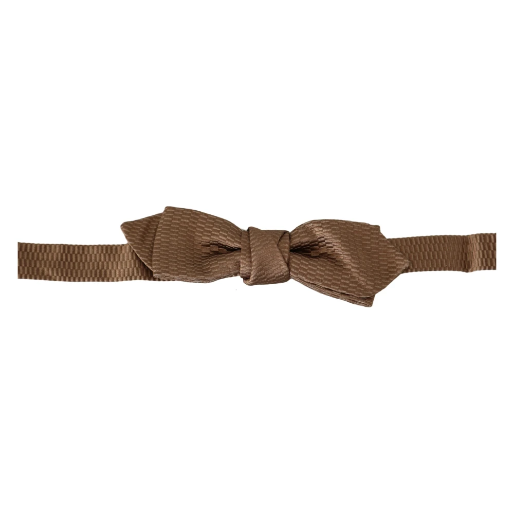 Dolce & Gabbana Brown Gold Adjustable Neck Papillon Bow Tie - Male - Bow Ties - Brown - One Size - Accessories