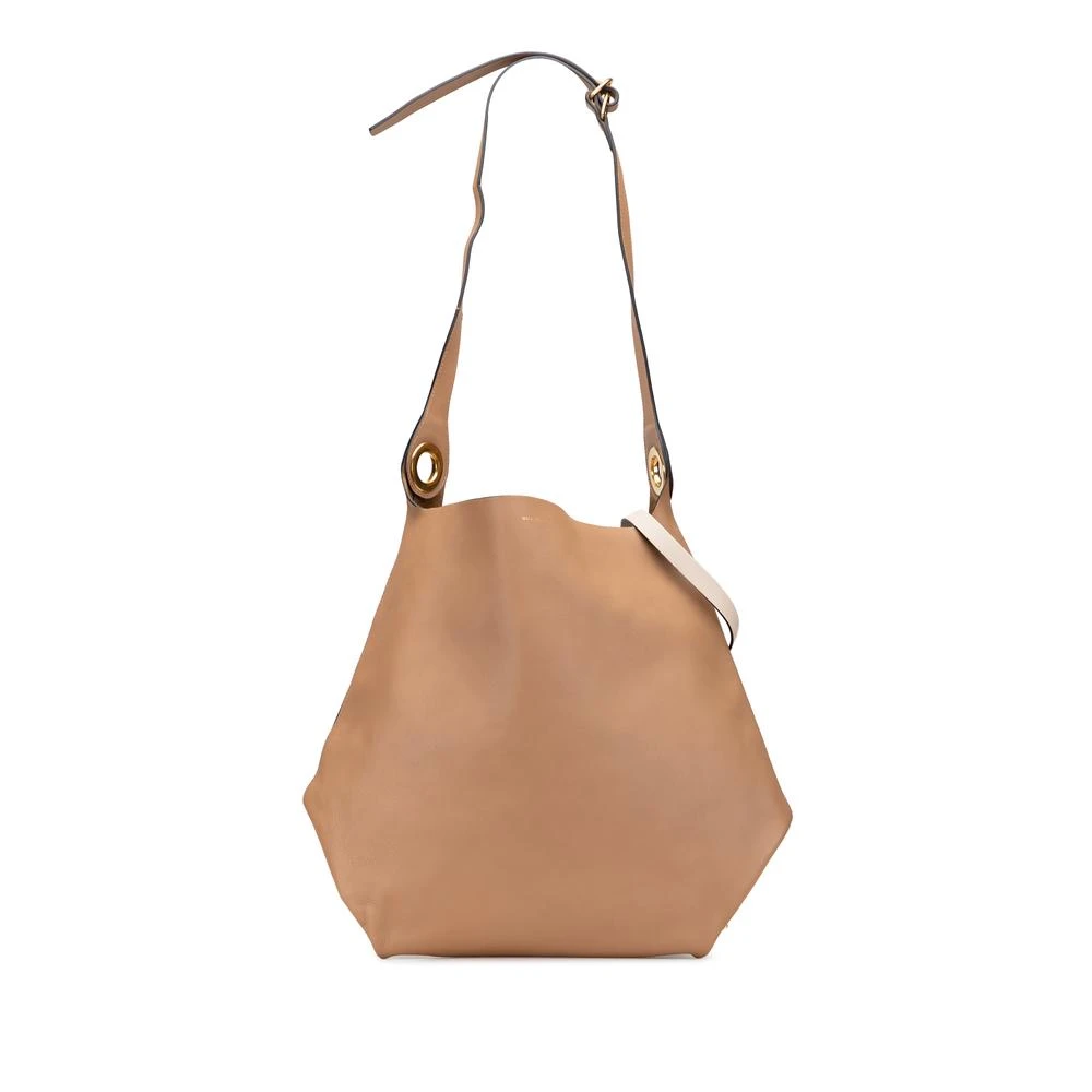 Burberry Vintage Donna Marrone Borsa Hobo In Pelle Usata
