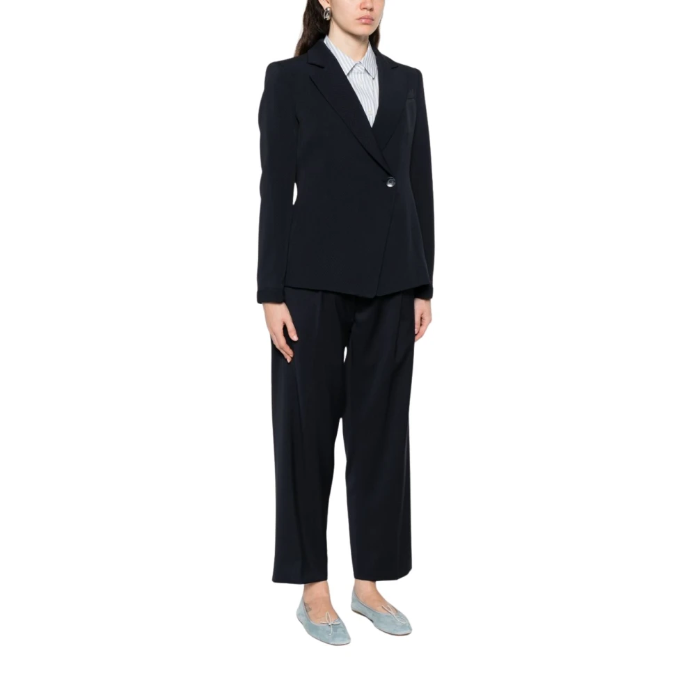 Emporio Armani Women's Blue Blazers, Xl, Icon Single-Breasted Jacket