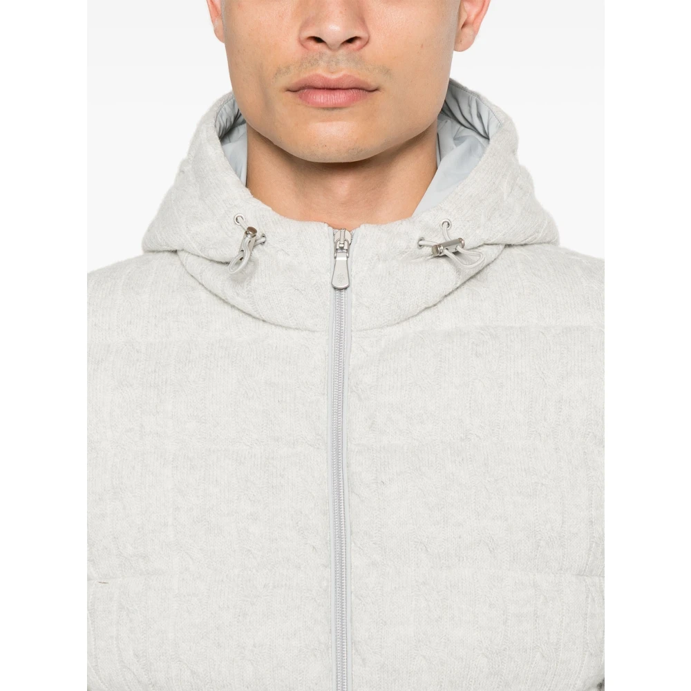 Eleventy Grijze jas met capuchon Gray Heren
