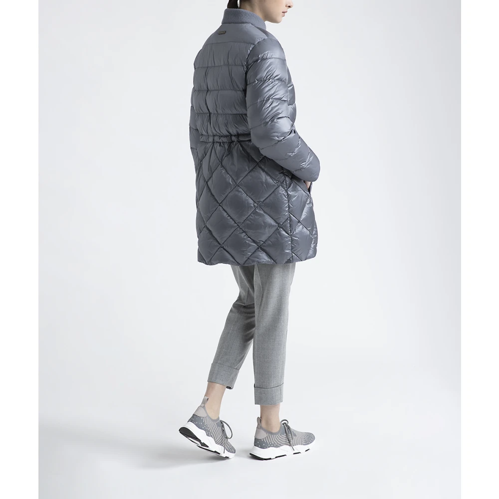 PESERICO Midi gewatteerde ganzendonsjas Gray Dames