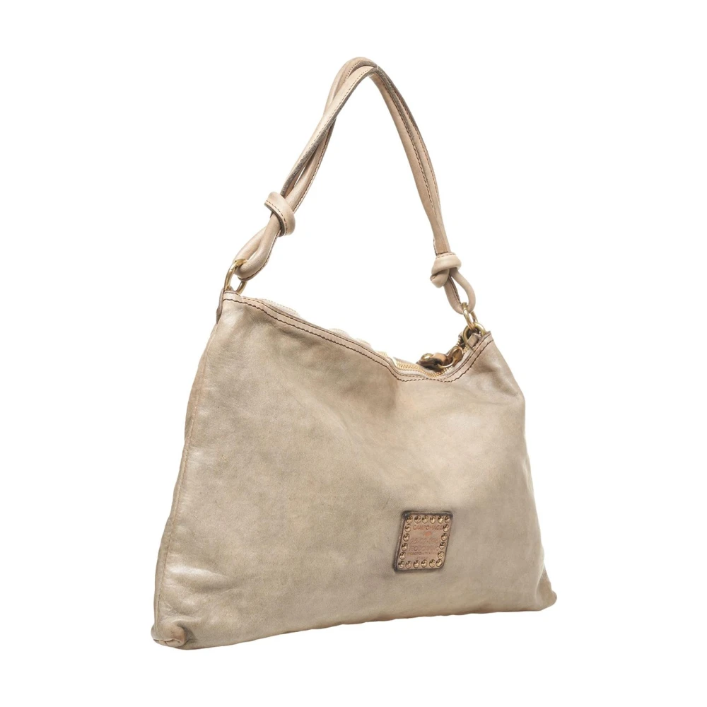 Campomaggi Grijze leren schoudertas Gray Dames