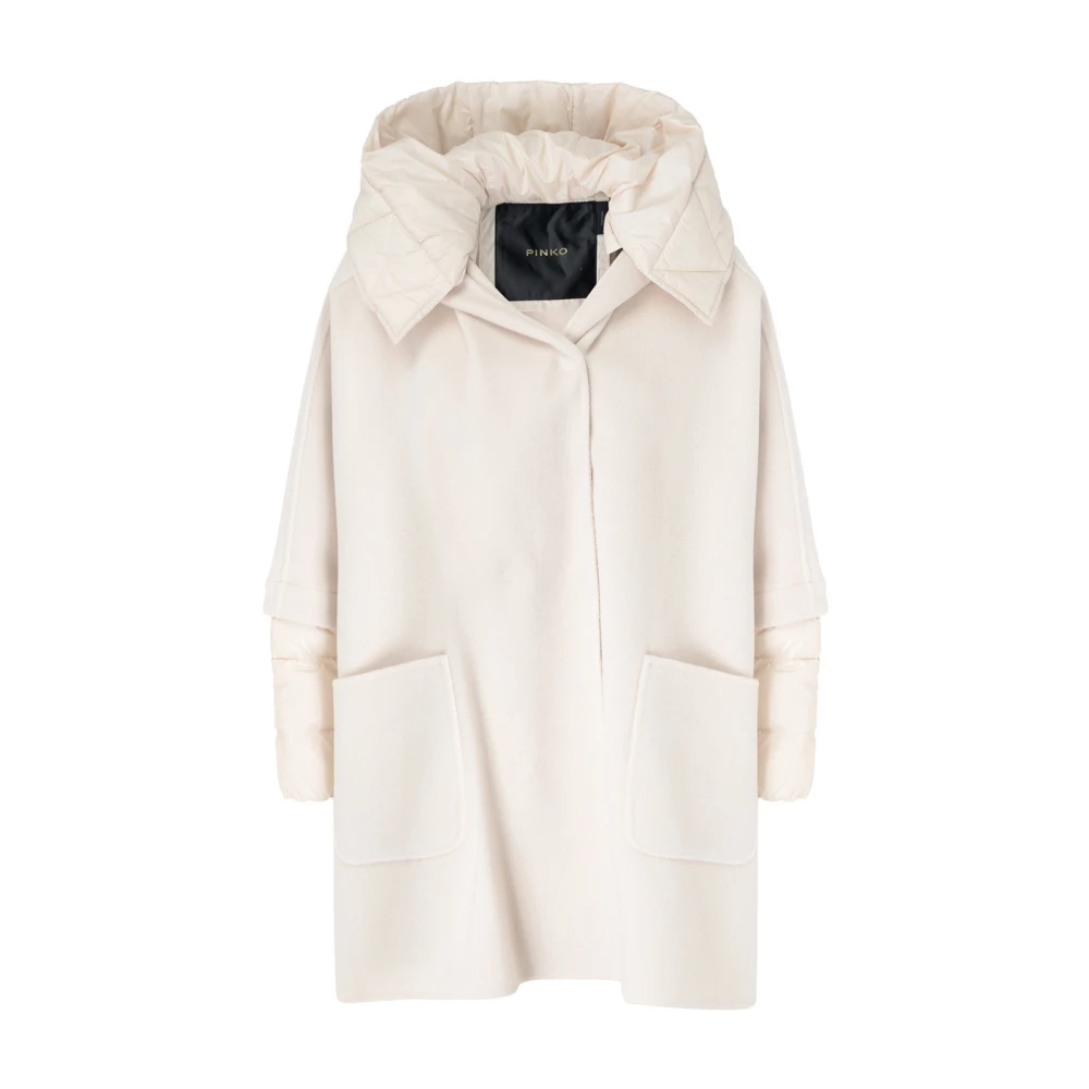 Pinko Beige Wollen Medaille Cape Beige Dames