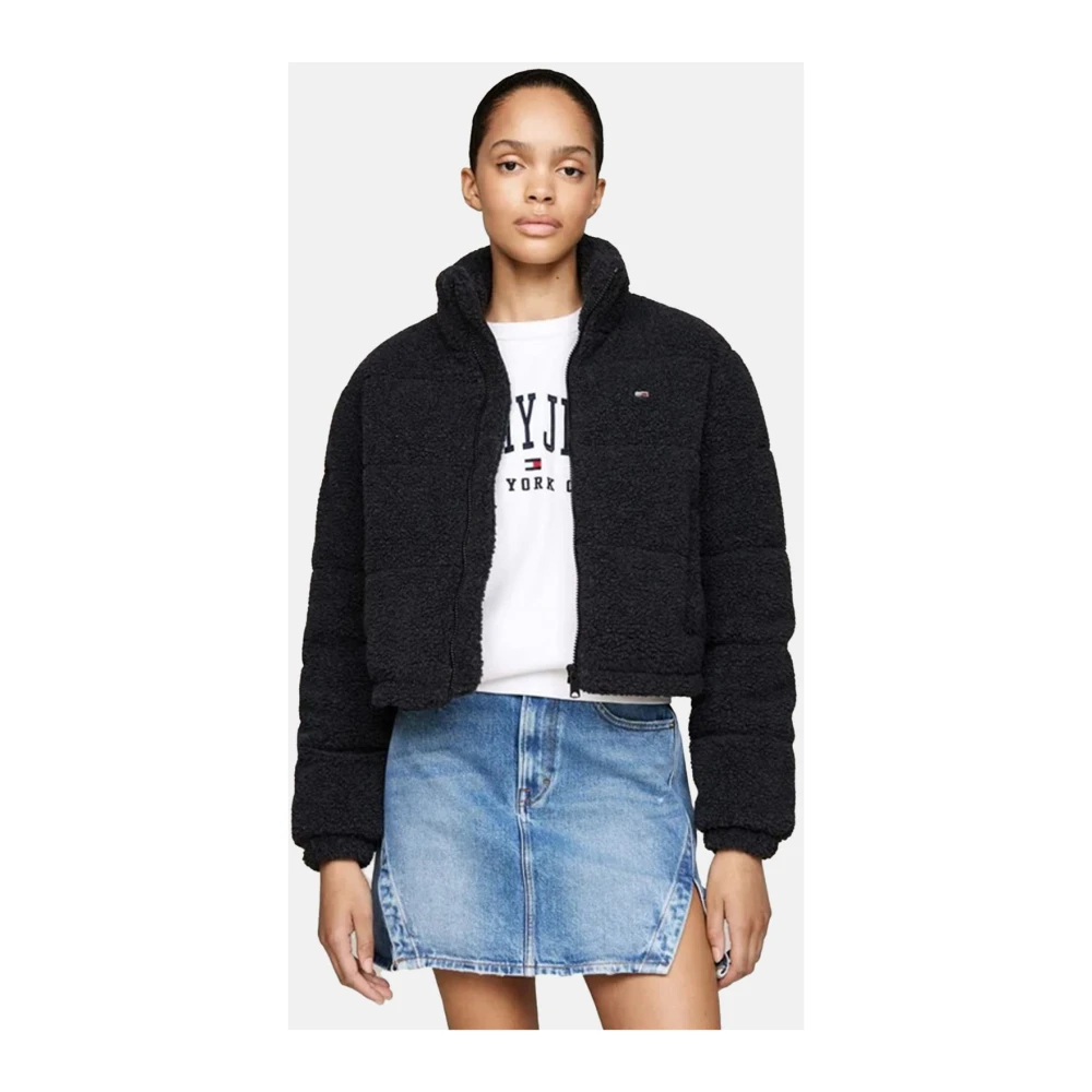 Tommy Jeans Stijlvolle Jas voor Mannen Black Dames