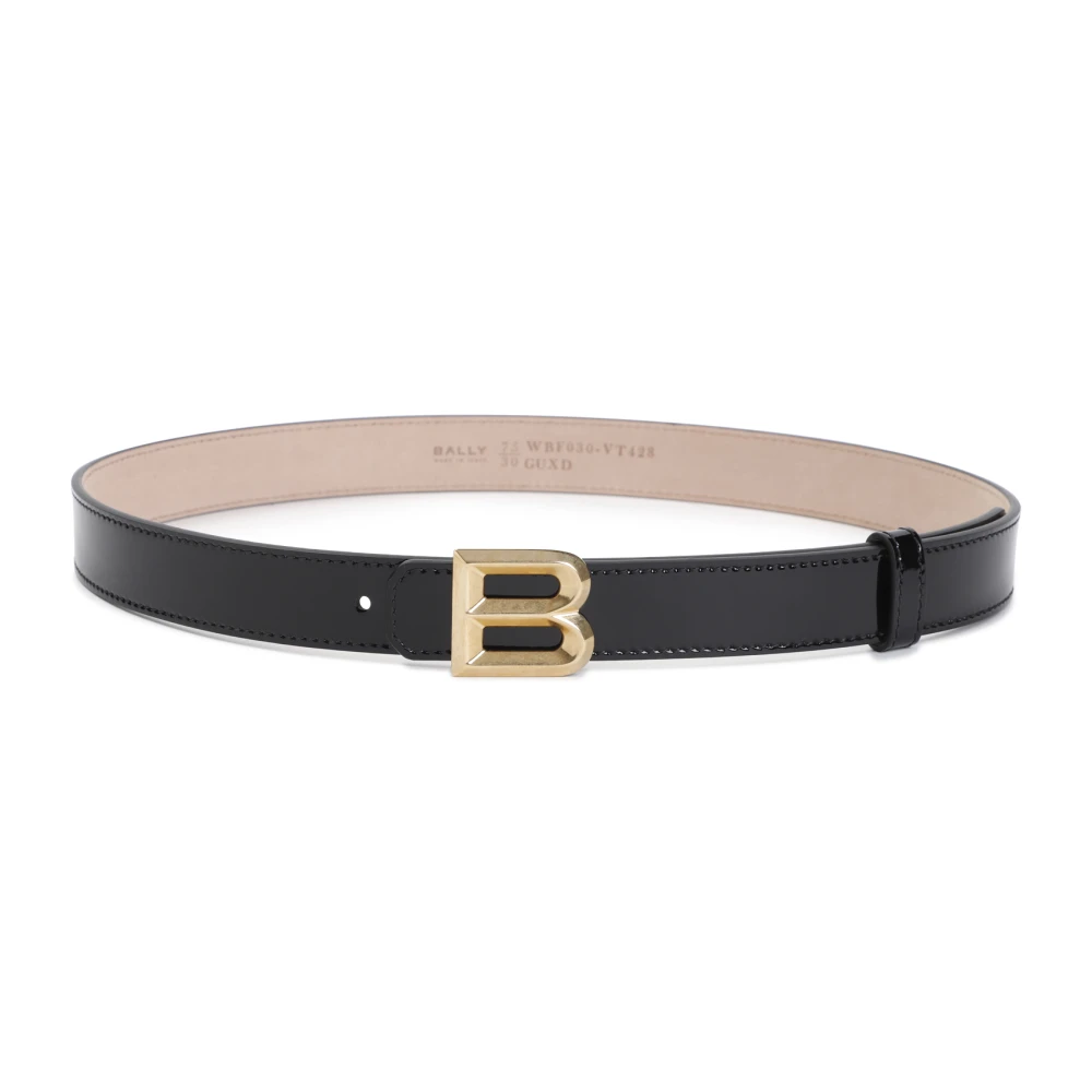 Bally Zwarte Leren Riem Black Dames