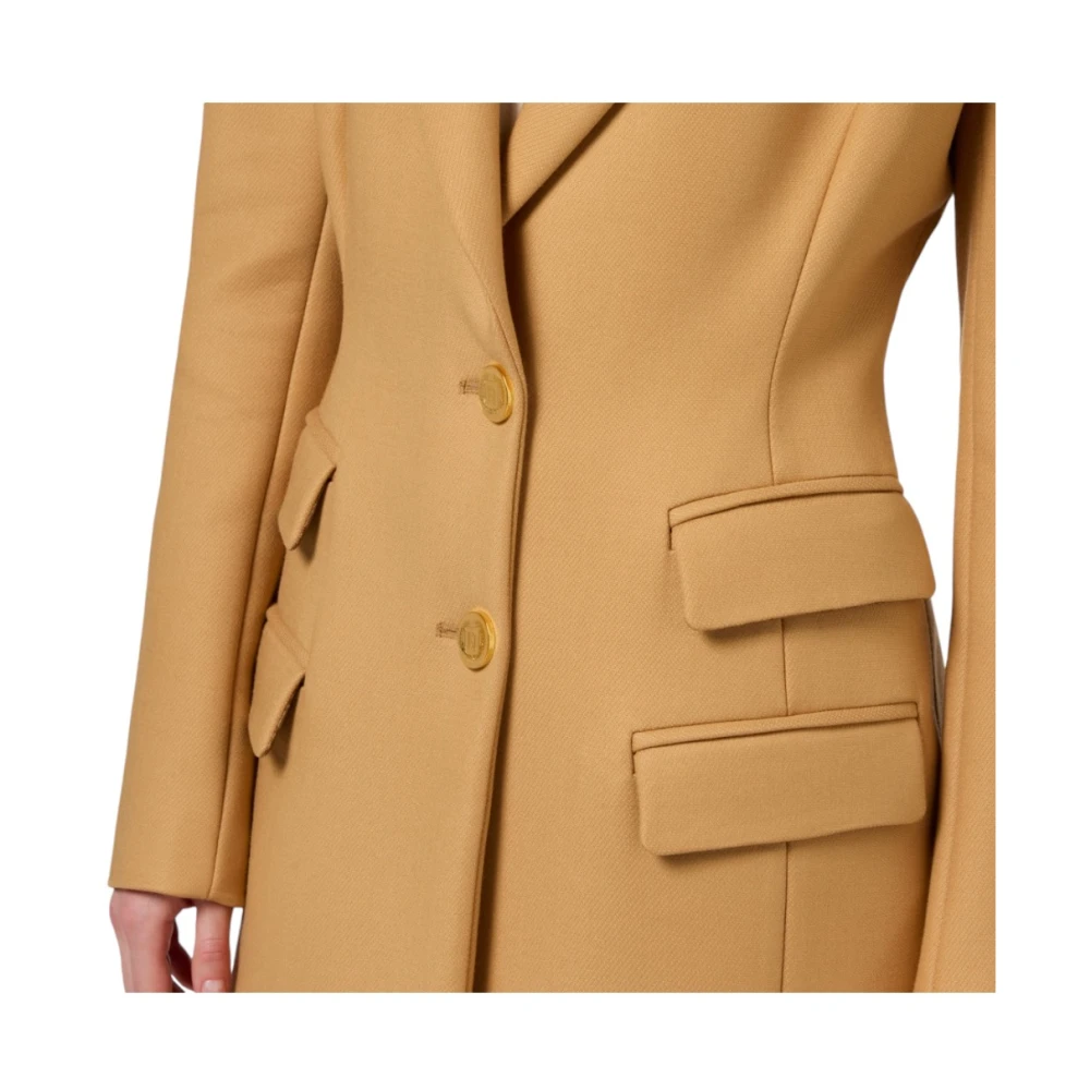 Elisabetta Franchi Stijlvolle wollen jas voor vrouwen Brown Dames
