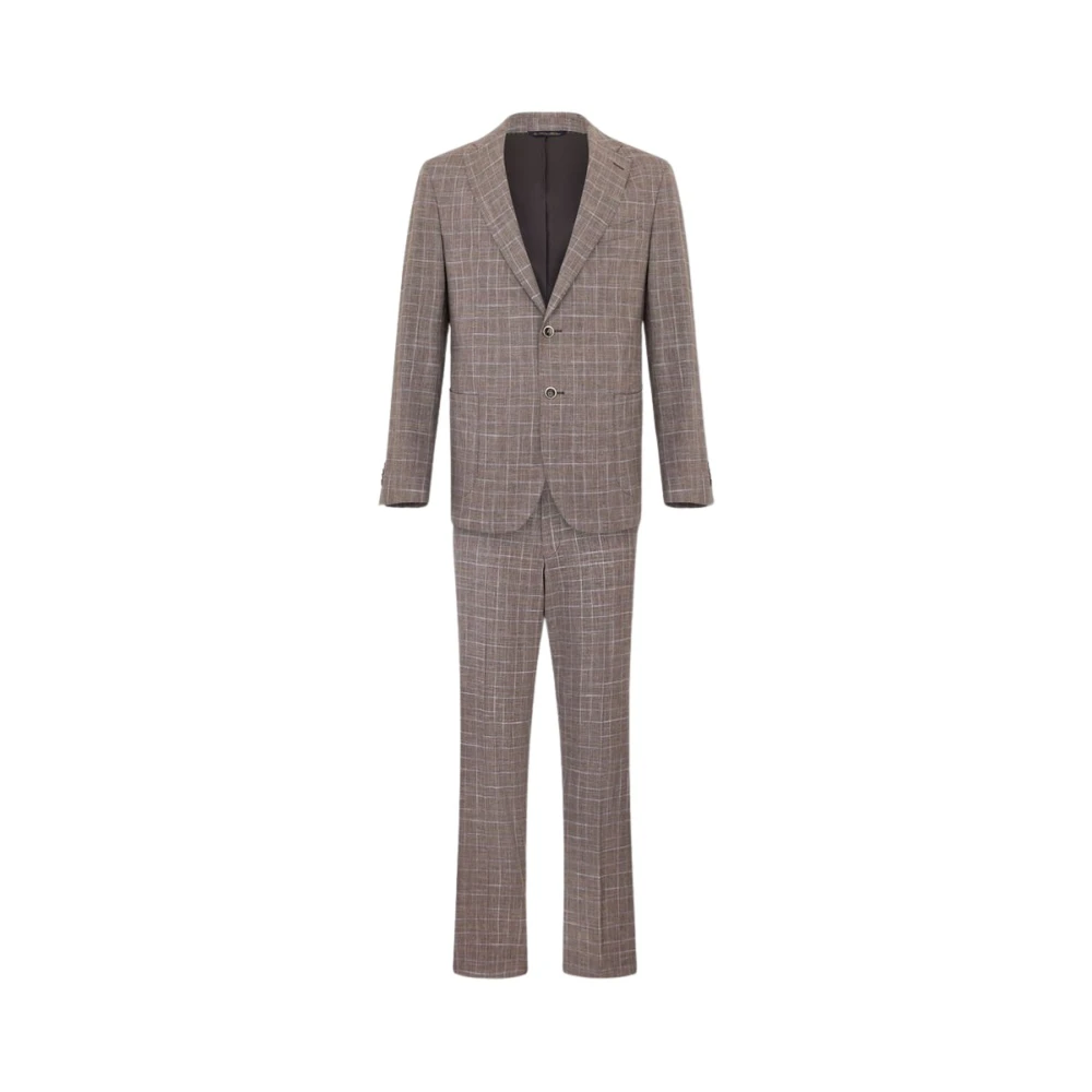 Brooks Brothers Hombre Beige - Traje De Mezcla De Algodón Con Cuadro Príncipe De Gales - Suits - Xl