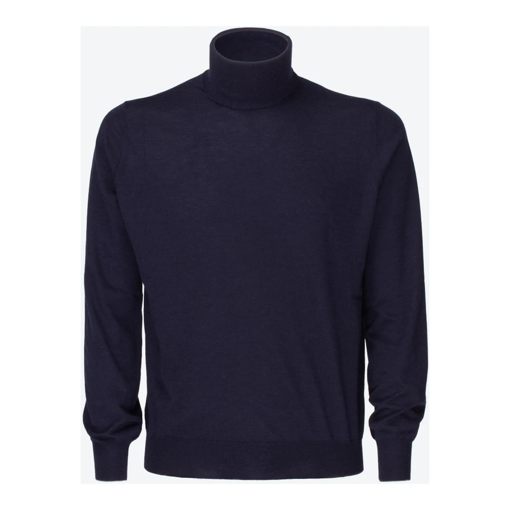 BRUNELLO CUCINELLI Cashmere Wool Turtleneck Sweater Blue Heren