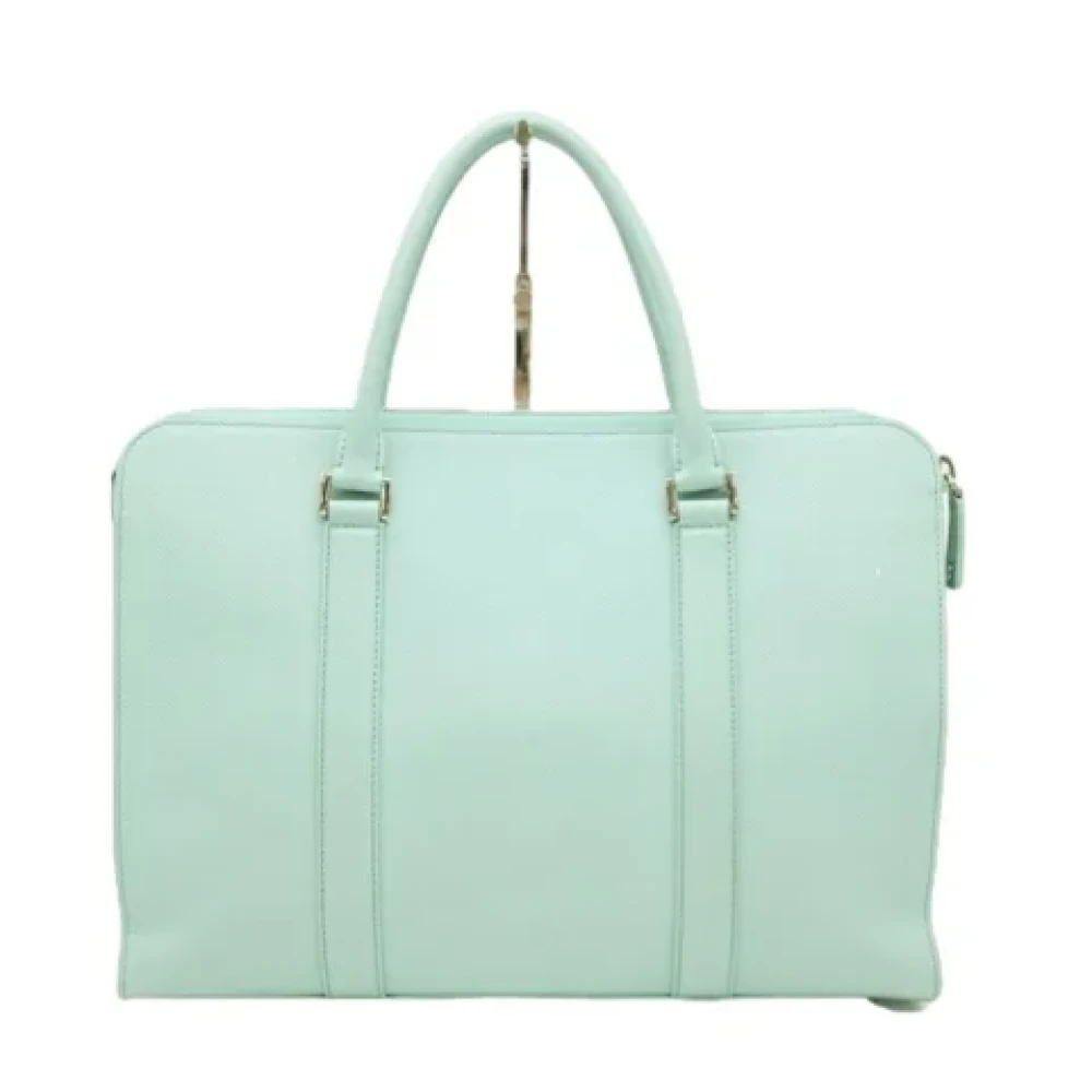 Bvlgari Vintage Pre-owned Leather handbags Blue Dames