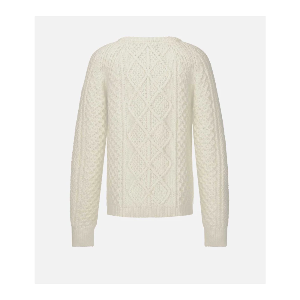 Dior Stijlvolle Ivory Crewneck Gebreide trui Beige Heren