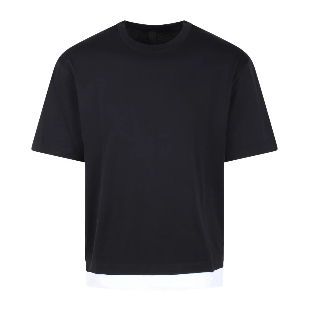 Neil Barrett Bicolor Slim Fit Crew Neck T-Shirt Black Heren