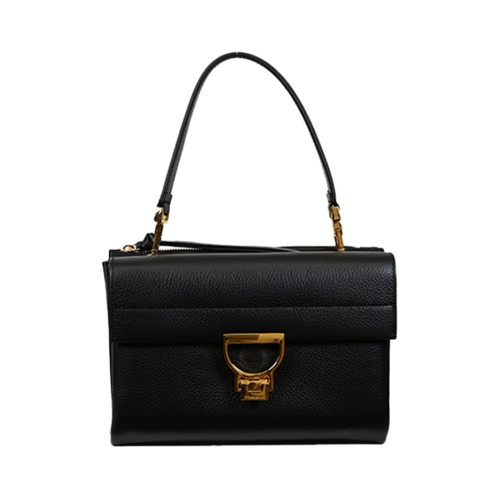 Coccinelle Zwarte Leren Schoudertas Black Dames