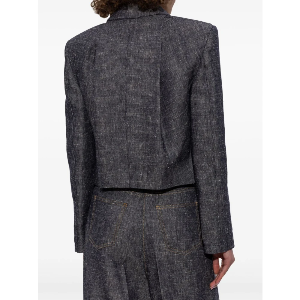 Givenchy Denim Jack met Korte Pasvorm en 4 Zakken Blue Dames