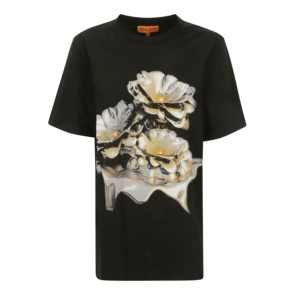 Stine Goya Licht Jersey T-Shirt Black Dames