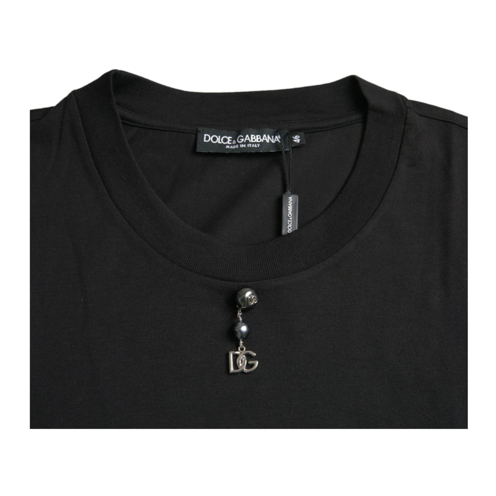 Dolce & Gabbana Versierde Crew Neck T-shirt Black Heren