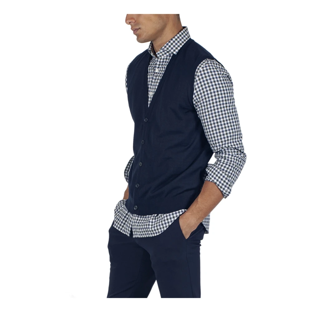 Z Zegna Merino Gebreid Vest Black Heren