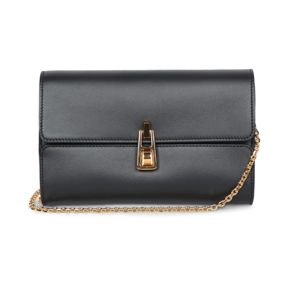 Coccinelle Gouden Ketting Schouderband Tas Black Dames