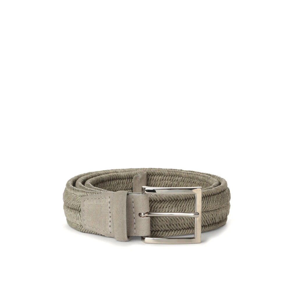 Orciani Gevlochten stoffen riem met zilveren gesp Gray Unisex