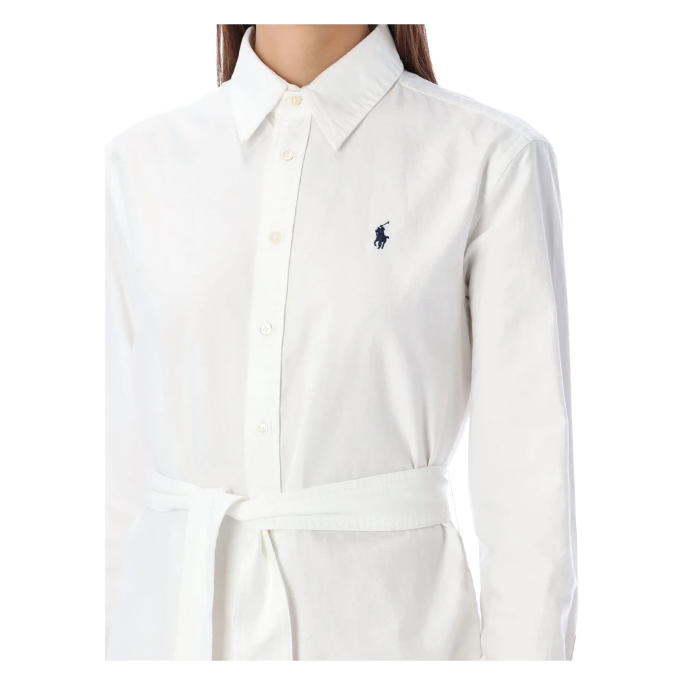 Ralph Lauren Witte Oxford Overhemdjurk White Dames