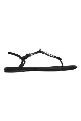 Flatsandaler i satincrepe