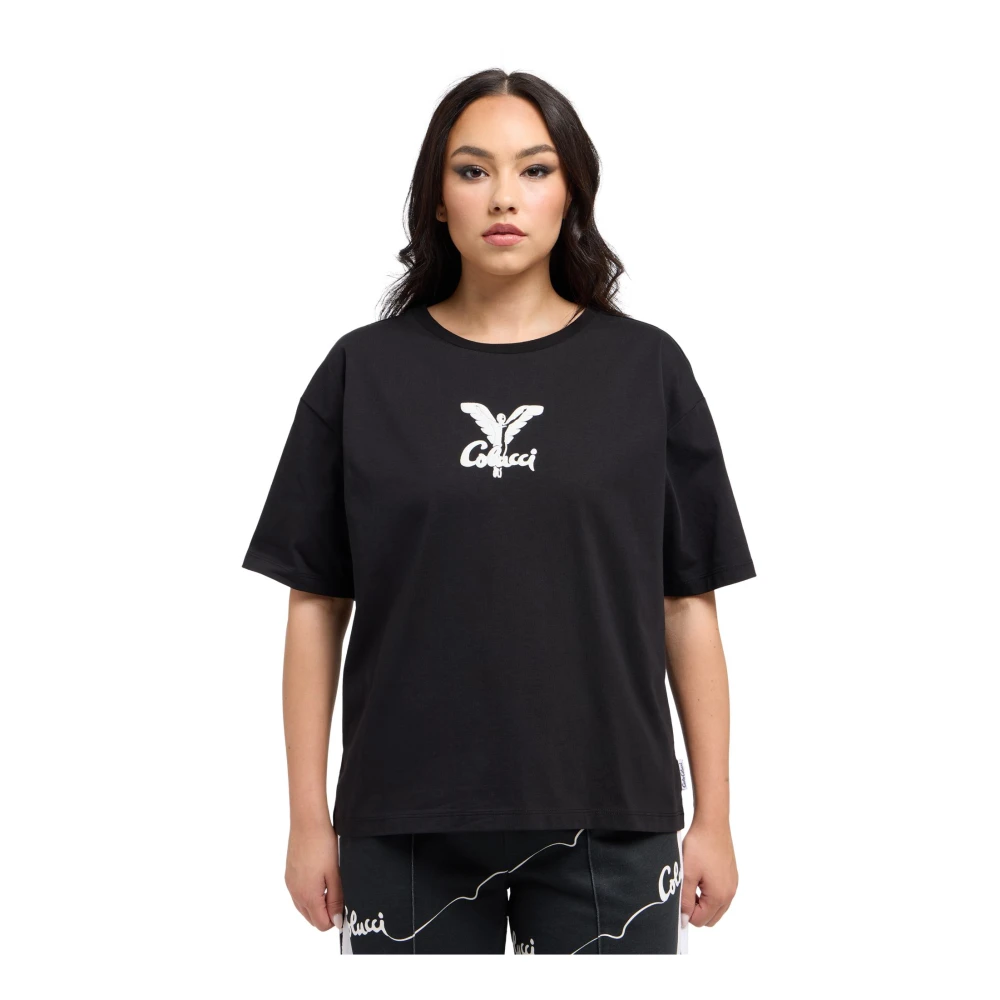carlo colucci Logo Oversize T-Shirt Black Dames