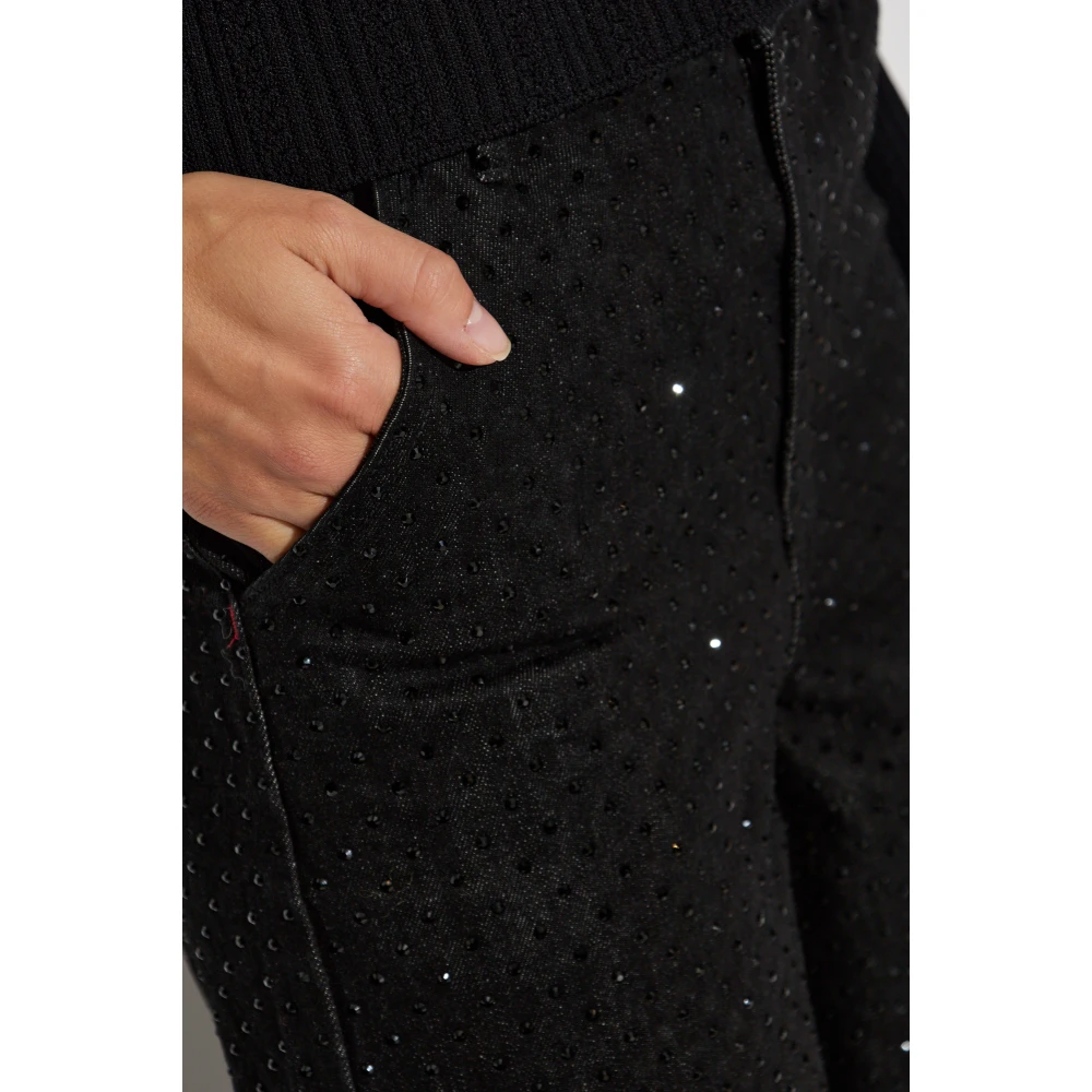 Self Portrait Jeans met decoratieve afwerking Black Dames