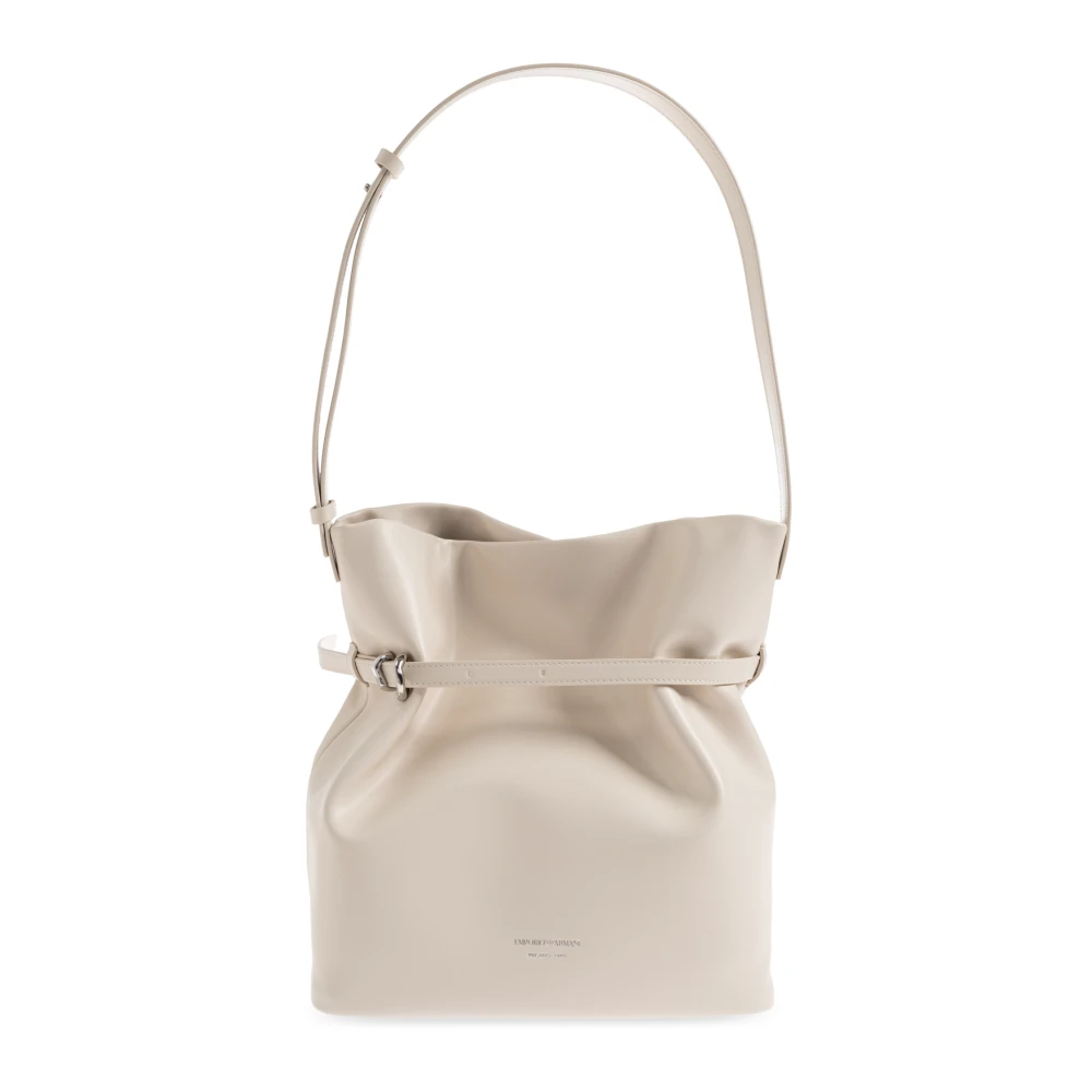 Emporio Armani Women's Beige Bucket Bags, One Size, Smooth Leather Bucket Bag