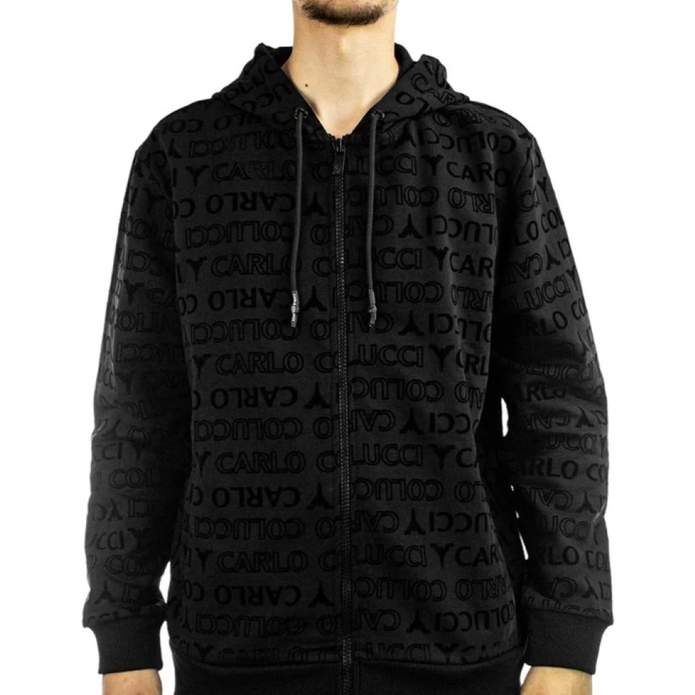 Carlo colucci Zwart Heren Hooded Vest Black Heren