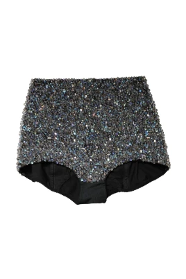 Embellished High Waist Hot Pants Shorts