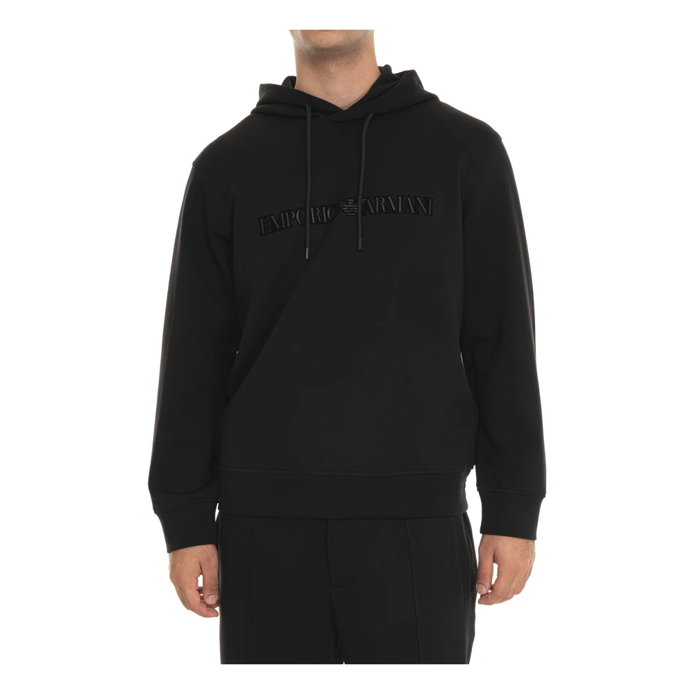 Emporio Armani Hoodie met logo Black Heren