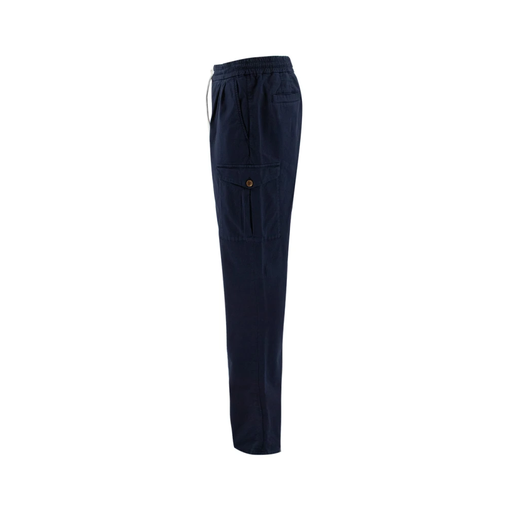 BRUNELLO CUCINELLI Moderne Navy Slim-Fit Broek Ss23 Blue Heren