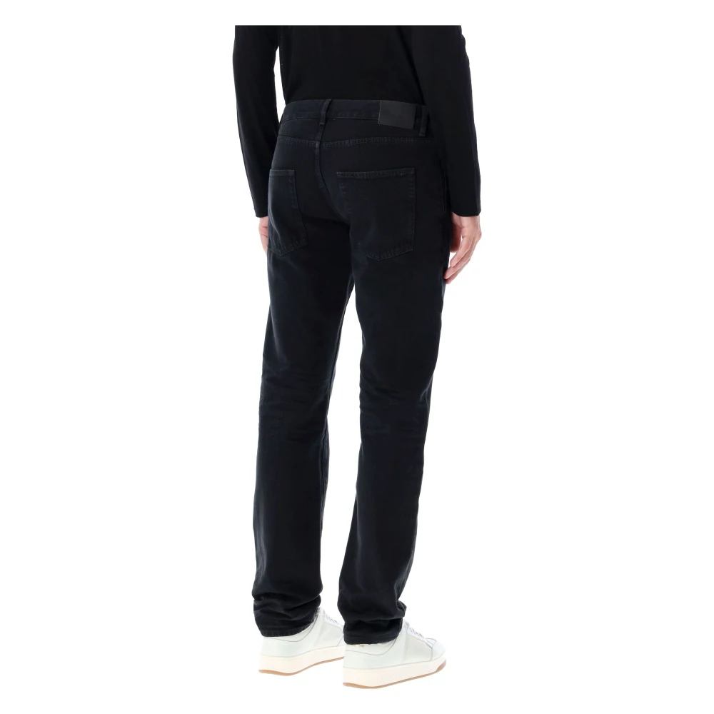 Saint Laurent Slim Carbon Black Denim Jeans Black Heren