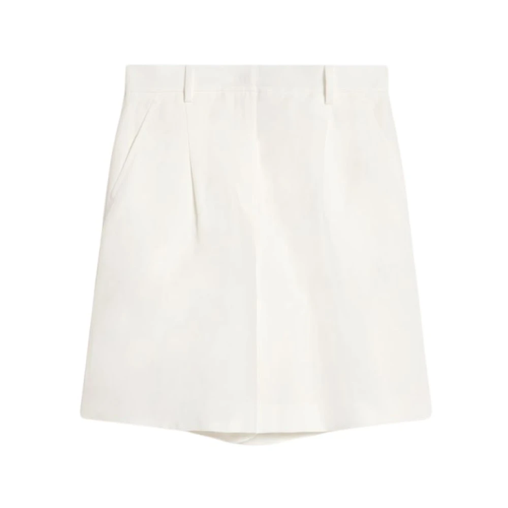 Max Mara Weekend Witte Bermuda Linnen Broek White Dames